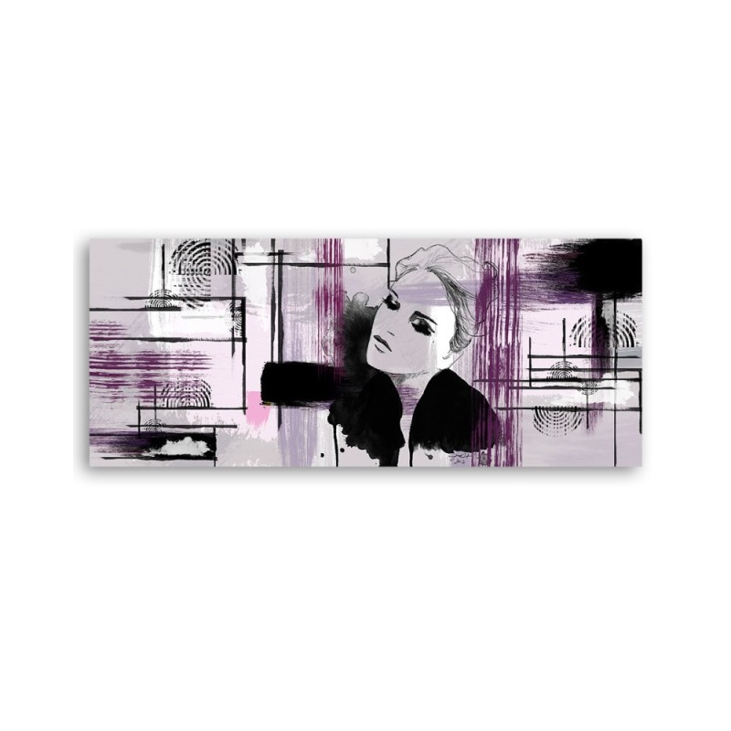 Leinwandbild modern - Violette Frau abstrakt | Feeby