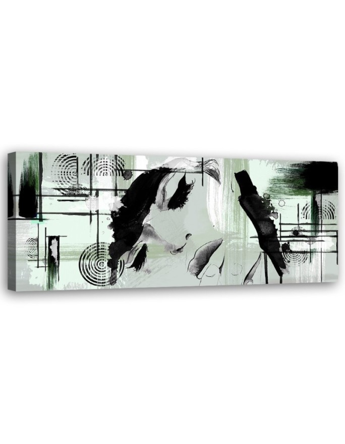 Leinwandbild - Grüne Frau abstrakt | Feeby