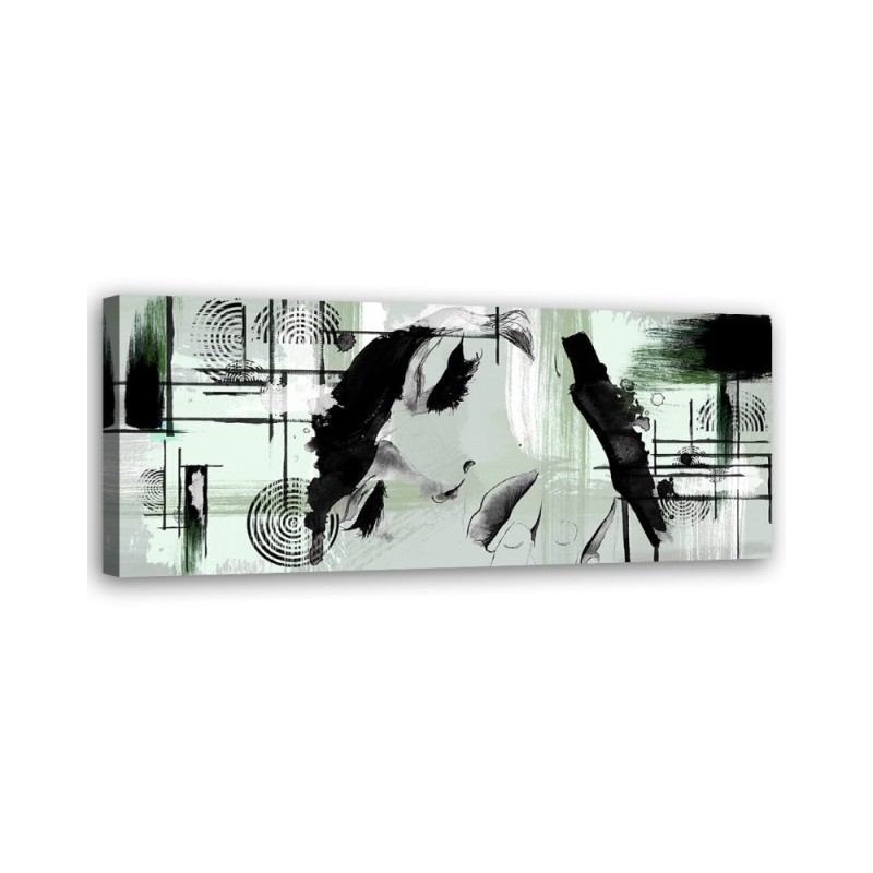 Leinwandbild - Grüne Frau abstrakt | Feeby