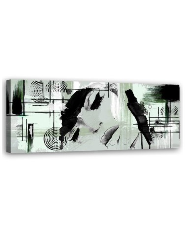 Leinwandbild - Grüne Frau abstrakt | Feeby