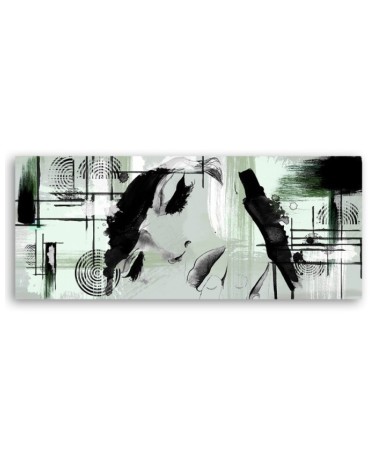 Leinwandbild - Grüne Frau abstrakt | Feeby