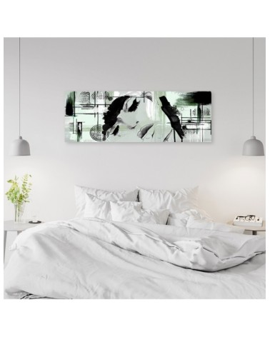 Leinwandbild - Grüne Frau abstrakt | Feeby