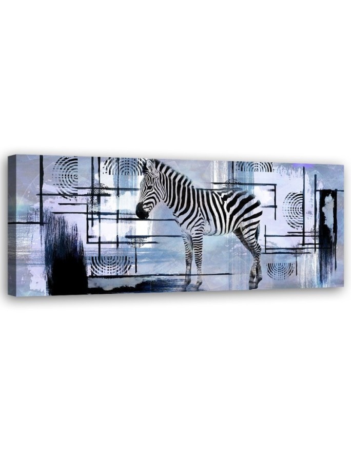 Obraz do salonu i sypialni - Zebra niebieska abstrakcja | Feeby.pl
