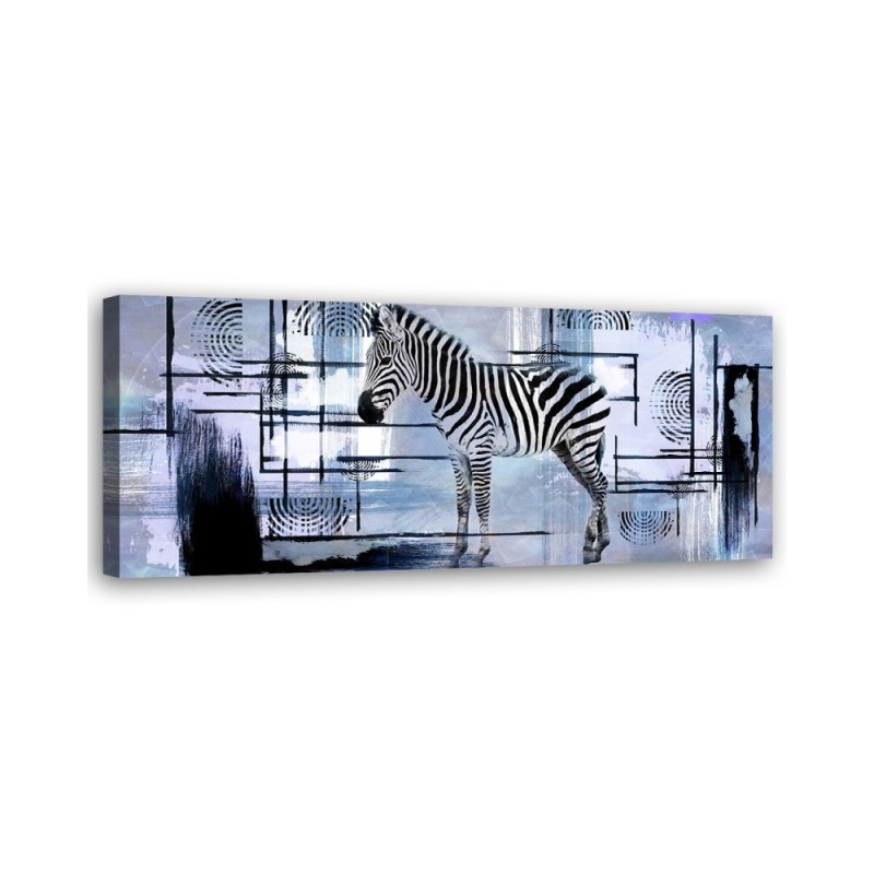 Obraz do salonu i sypialni - Zebra niebieska abstrakcja | Feeby.pl