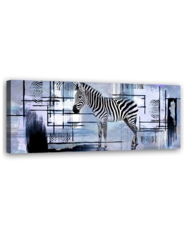 Bild auf Leinwand - Zebra blau abstrakt | Feeby