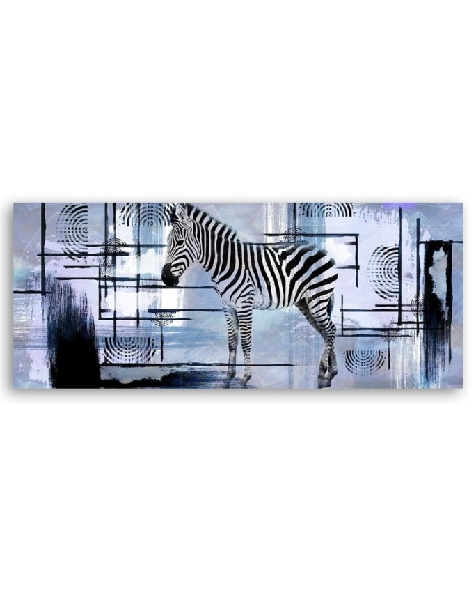 Obraz do salonu i sypialni - Zebra niebieska abstrakcja | Feeby.pl