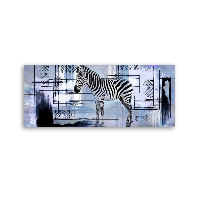 Bild auf Leinwand - Zebra blau abstrakt | Feeby