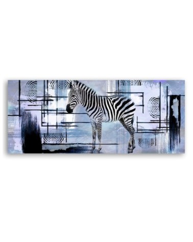Bild auf Leinwand - Zebra blau abstrakt | Feeby