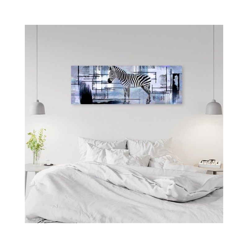 Bild auf Leinwand - Zebra blau abstrakt | Feeby