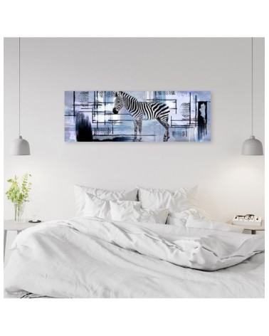 Bild auf Leinwand - Zebra blau abstrakt | Feeby