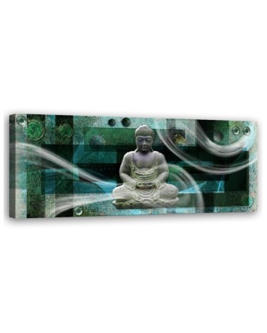 Leinwandbild - Buddha-Statue abstrakt | Feeby