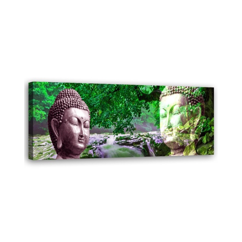 Modernes Wandbild - Buddha-Gesicht im Wald | Feeby