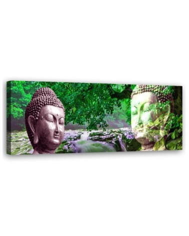 Modernes Wandbild - Buddha-Gesicht im Wald | Feeby