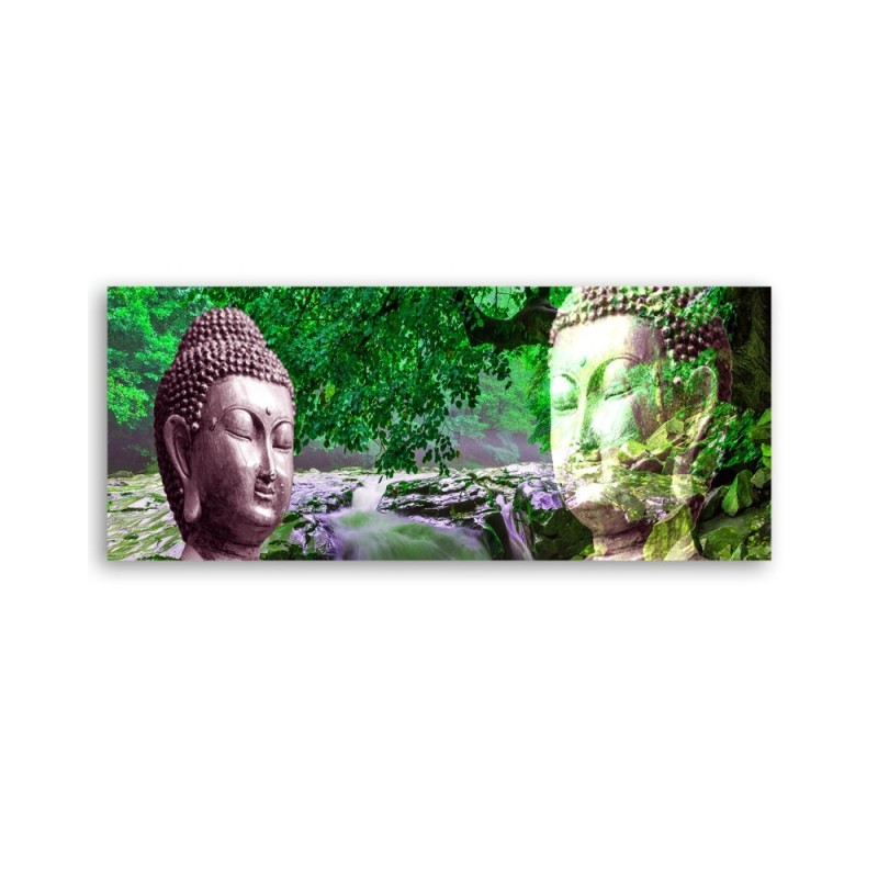 Modernes Wandbild - Buddha-Gesicht im Wald | Feeby
