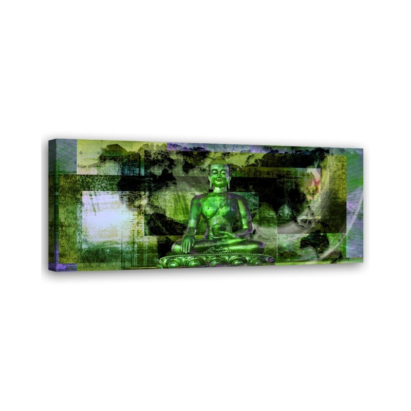 Leinwandbild - Grüne Buddha-Statue | Feeby