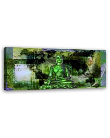 Leinwandbild - Grüne Buddha-Statue | Feeby