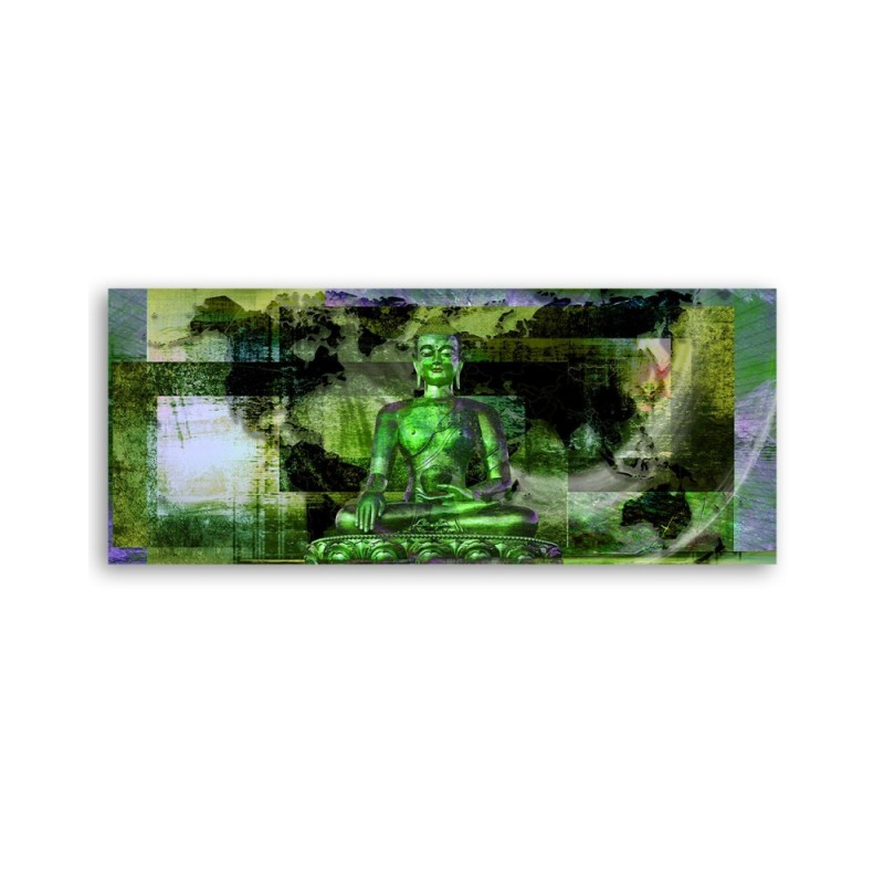 Leinwandbild - Grüne Buddha-Statue | Feeby
