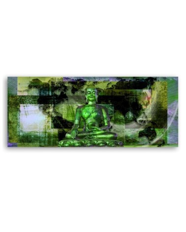 Leinwandbild - Grüne Buddha-Statue | Feeby
