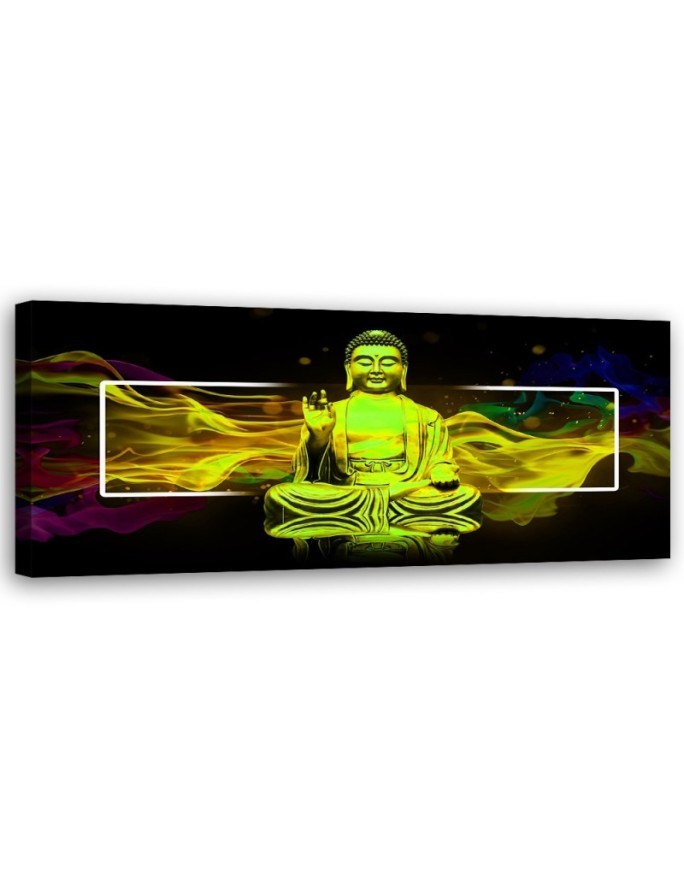 Modernes Wandbild - Gelbe Buddha-Abstraktion | Feeby