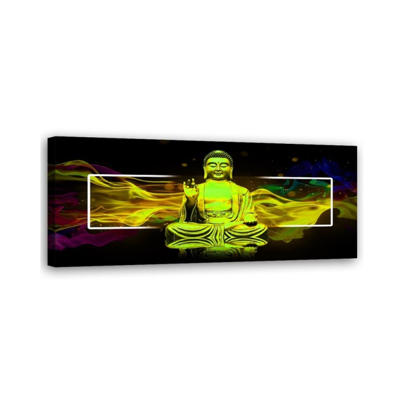 Modernes Wandbild - Gelbe Buddha-Abstraktion | Feeby