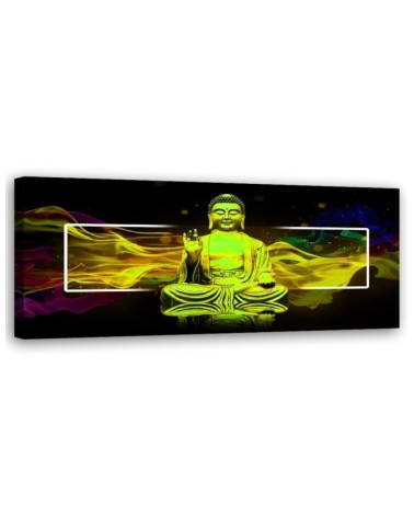 Modernes Wandbild - Gelbe Buddha-Abstraktion | Feeby