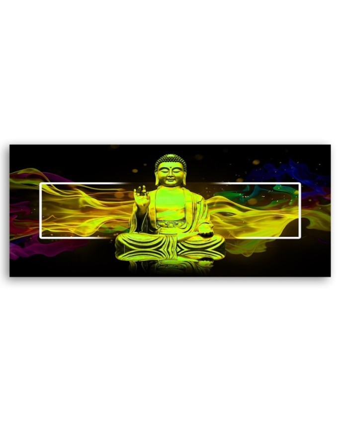 Obraz do salonu - Żółty budda abstrakcja | Feeby.pl