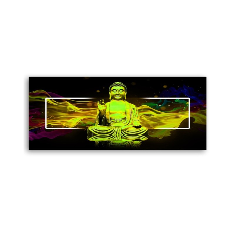 Modernes Wandbild - Gelbe Buddha-Abstraktion | Feeby