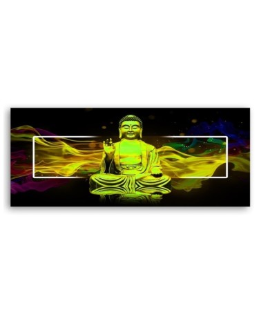 Modernes Wandbild - Gelbe Buddha-Abstraktion | Feeby
