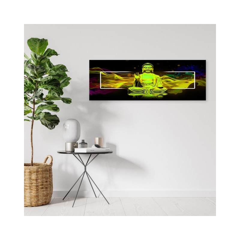 Modernes Wandbild - Gelbe Buddha-Abstraktion | Feeby