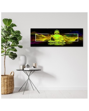 Modernes Wandbild - Gelbe Buddha-Abstraktion | Feeby