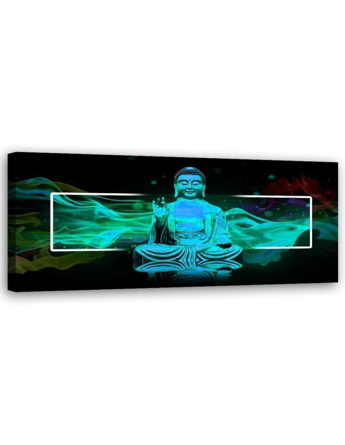 Leinwandbild - Türkisfarbene Buddha-Abstraktion | Feeby