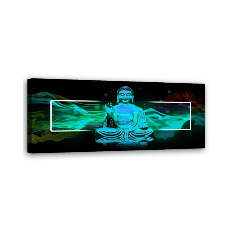 Leinwandbild - Türkisfarbene Buddha-Abstraktion | Feeby