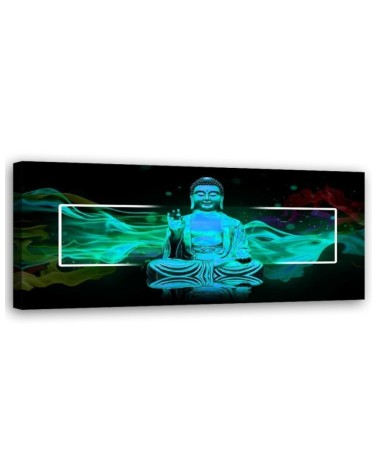 Leinwandbild - Türkisfarbene Buddha-Abstraktion | Feeby