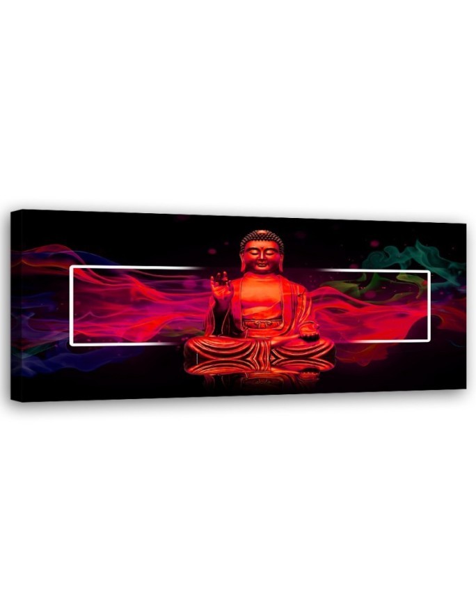 Leinwandbild - Roter Buddha abstrakt | Feeby