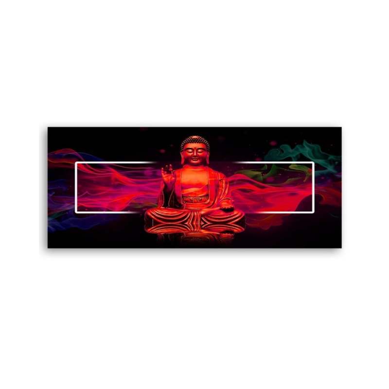 Leinwandbild - Roter Buddha abstrakt | Feeby