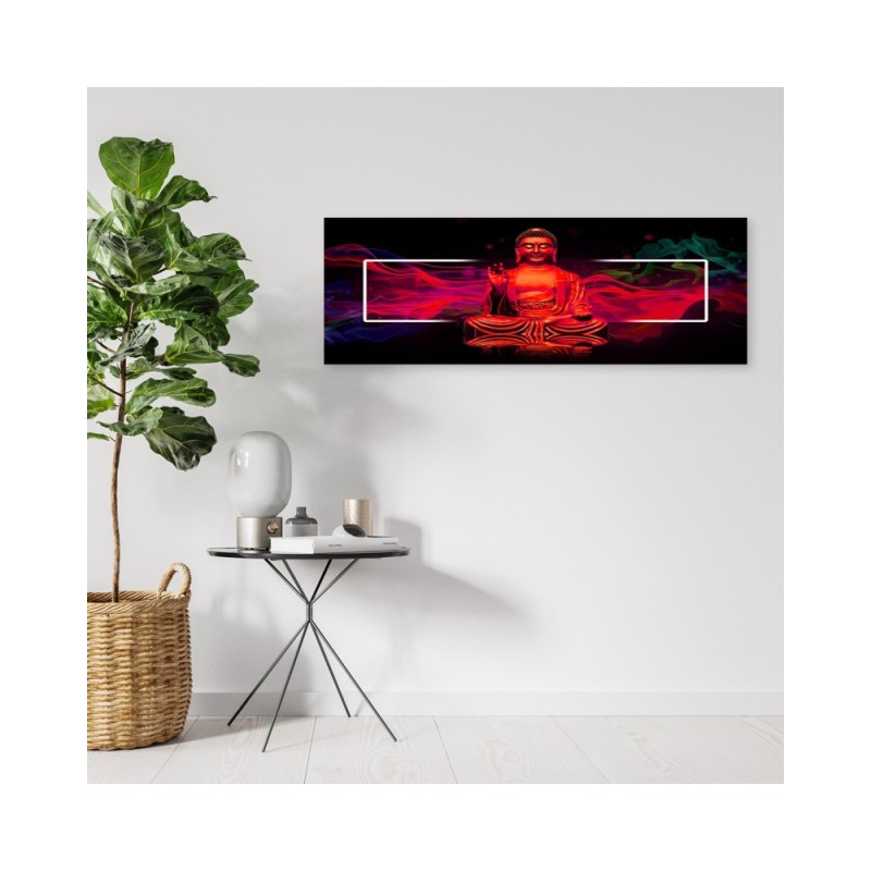 Leinwandbild - Roter Buddha abstrakt | Feeby