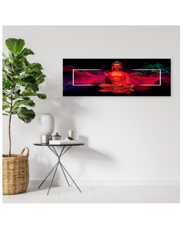 Leinwandbild - Roter Buddha abstrakt | Feeby