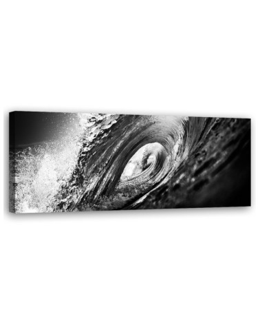 Leinwandbild - Schwarze und weiße Welle | Feeby