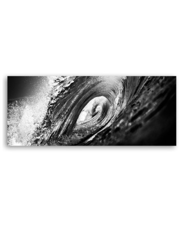 Leinwandbild - Schwarze und weiße Welle | Feeby