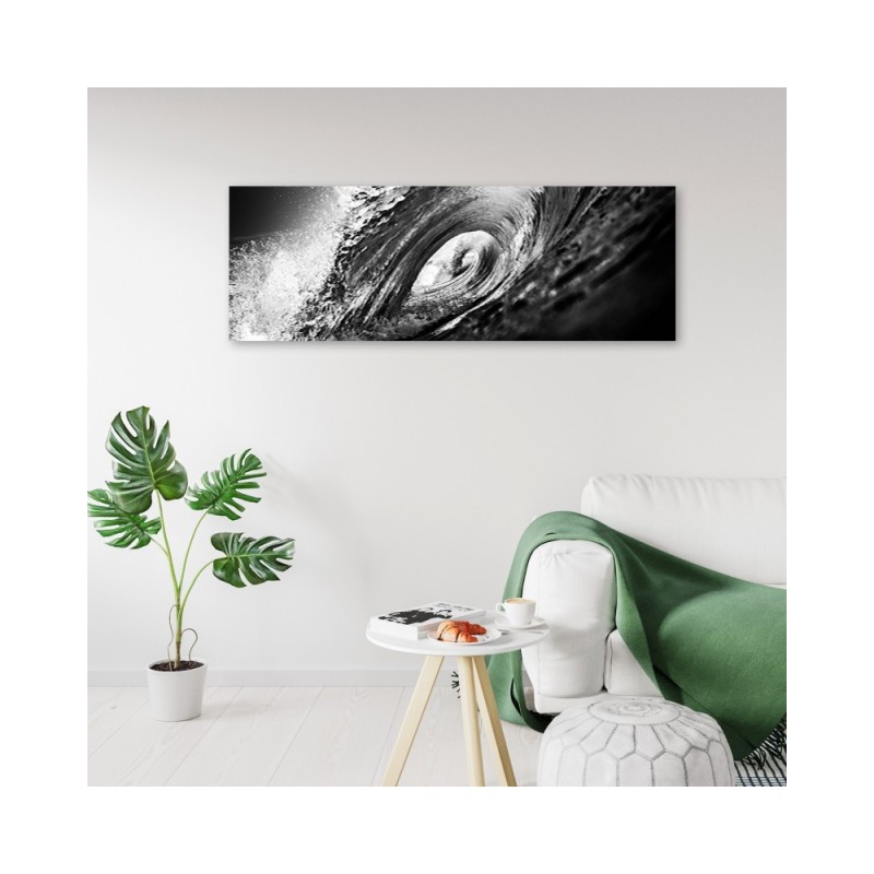 Leinwandbild - Schwarze und weiße Welle | Feeby