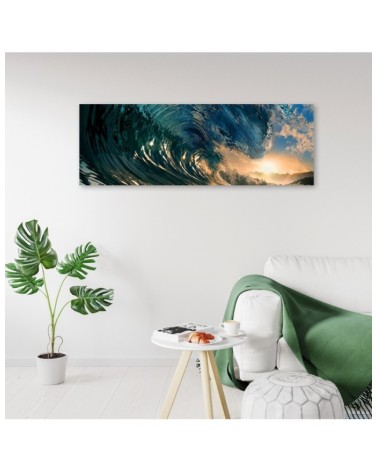 Leinwandbild modern - Meereswelle und Sonnenuntergang | Feeby