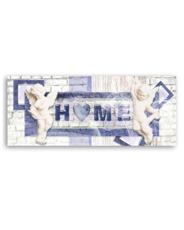 Leinwandbild - Blauer Schriftzug Home | Feeby