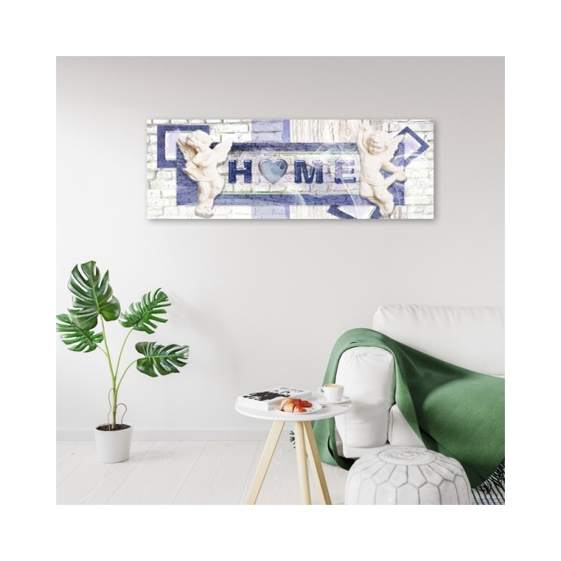 Leinwandbild - Blauer Schriftzug Home | Feeby