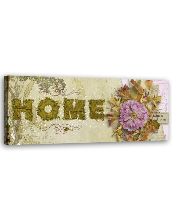 Wandbild für Wohnzimmer - Beschriftung im Vintage-Stil | Feeby