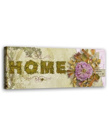 Wandbild für Wohnzimmer - Beschriftung im Vintage-Stil | Feeby