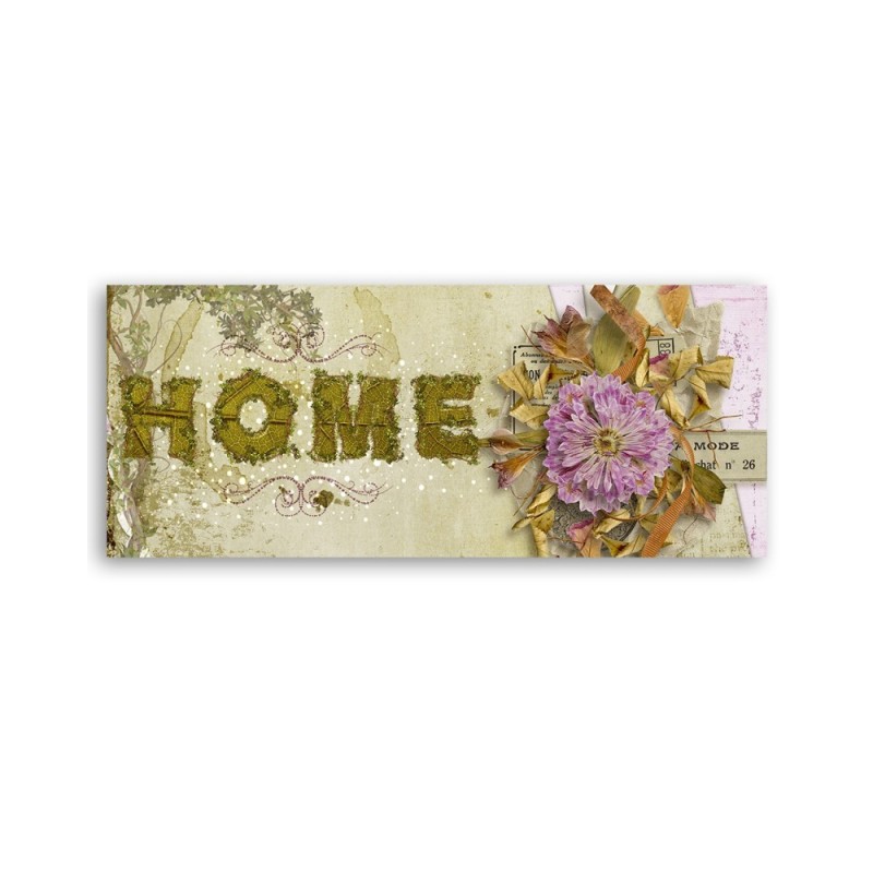 Wandbild für Wohnzimmer - Beschriftung im Vintage-Stil | Feeby