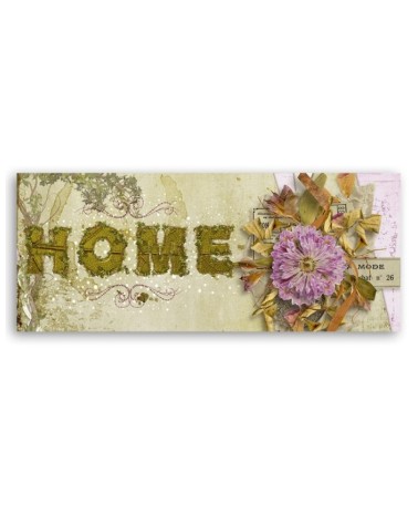 Wandbild für Wohnzimmer - Beschriftung im Vintage-Stil | Feeby