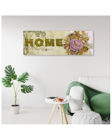 Wandbild für Wohnzimmer - Beschriftung im Vintage-Stil | Feeby