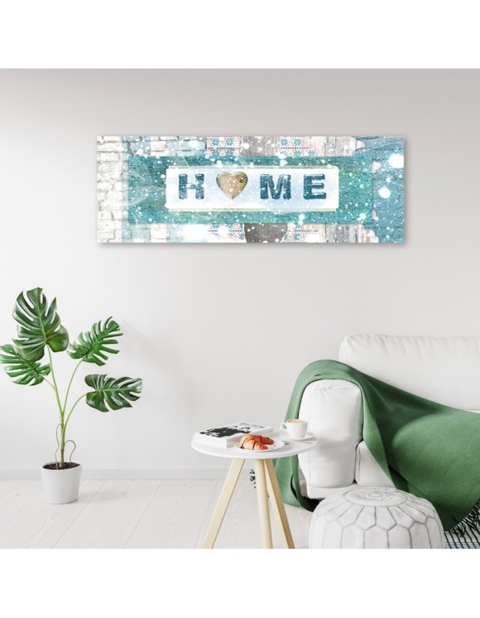 Obraz dekoracyjny - Turkusowy napis Home | Feeby.pl