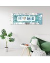 Obraz dekoracyjny - Turkusowy napis Home | Feeby.pl